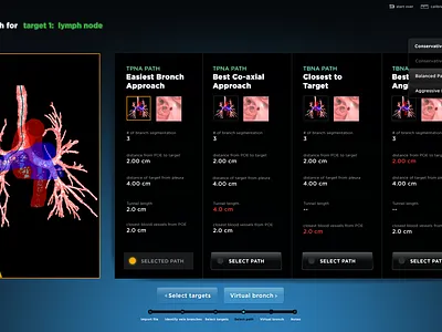 Bronchoscopic Surgical Navigation UI - Surgical Path Selection app app design design desktop app desktop application desktop design medical medical app medical design pc surgical ux