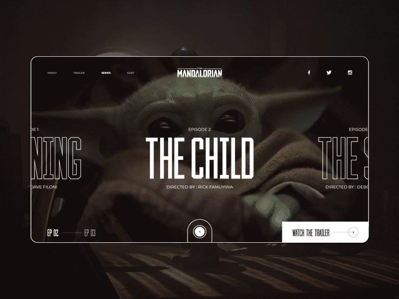 Star Wars : The Mandalorian - Website concept design animation concept design disney episode inspiration jedi lucasfilm mandalorian minimal star wars starwars ui uiux ux web web design webdesign website website design