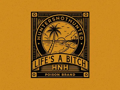 LIFES A BITCH apparel badge design beach branding clothing design good vibes graphicdesign illustration sea streetwear typography vector