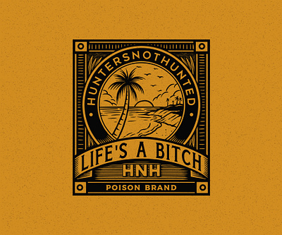 LIFES A BITCH apparel badge design beach branding clothing design good vibes graphicdesign illustration sea streetwear typography vector