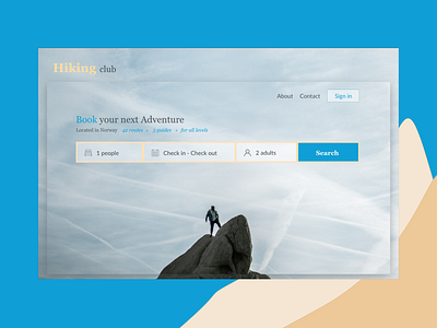 Hiking club design landpage ui ux web