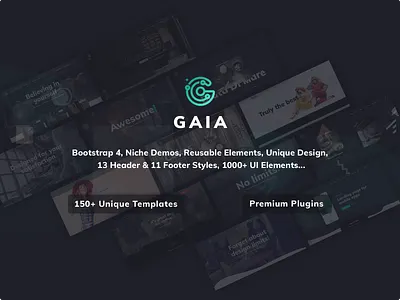 Gaia | A High Performance Creative Template animated blog bootstrap 4 creative css design html parallax portfolio responsive retina ready template