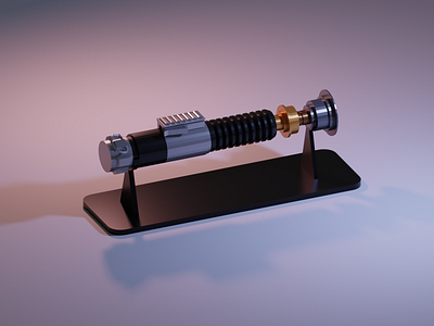 Obi Wan Kenobi's Lightsaber blender blender 3d blender3d blender3dart clean flat low poly lowpoly lowpolyart vector