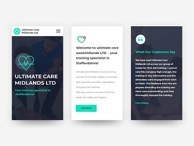 Ultimate Care Midlands care midlands mobile training ui website website design