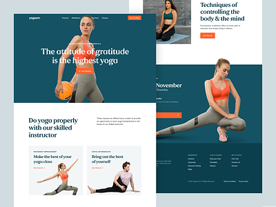 Yogasm - Landing Page class instructor landing page minimal web web design website website design workout yoga