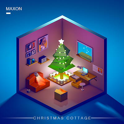 Christmas cottage c4d 插图 设计
