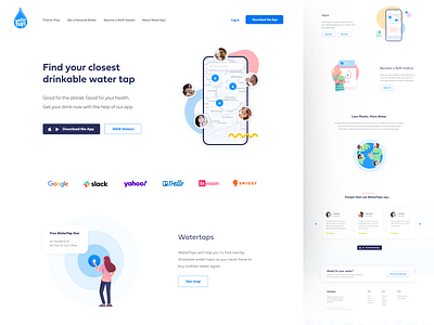 Water Refill Website app app design clean figma homepage landing minimal site ui web web design webapp website