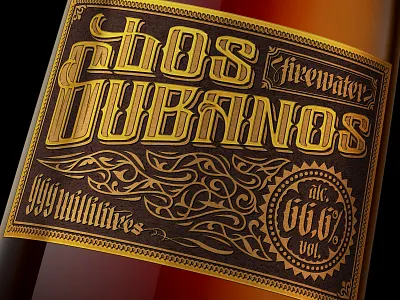Los Gubanos firewater concept alcohol alcohol branding bottle bottle label branding concept design firewater identity illustration label lettering logo logotype los gubanos print typography vector