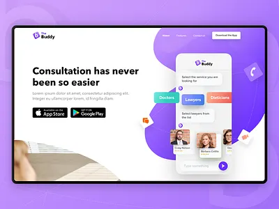 Consultation Services - The Buddy consultation design header design landing page product design sketchapp ui ux ui