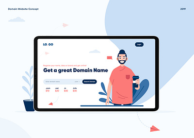 Domain & Hosting web UI flat graphics design landing page design minimal art website webuiuxdesign