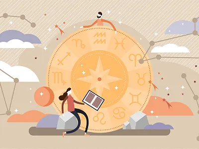 Astrology hero image concept abstract art astrology astronomy calendar cosmos design element graphic horoscope illustration leo libra planet sign symbol taurus universe vector zodiac