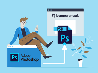 Photoshop Integration Illustration 2d article bannersnack blogpost create design feature illustration integration photoshop photoshop art photoshop template vector