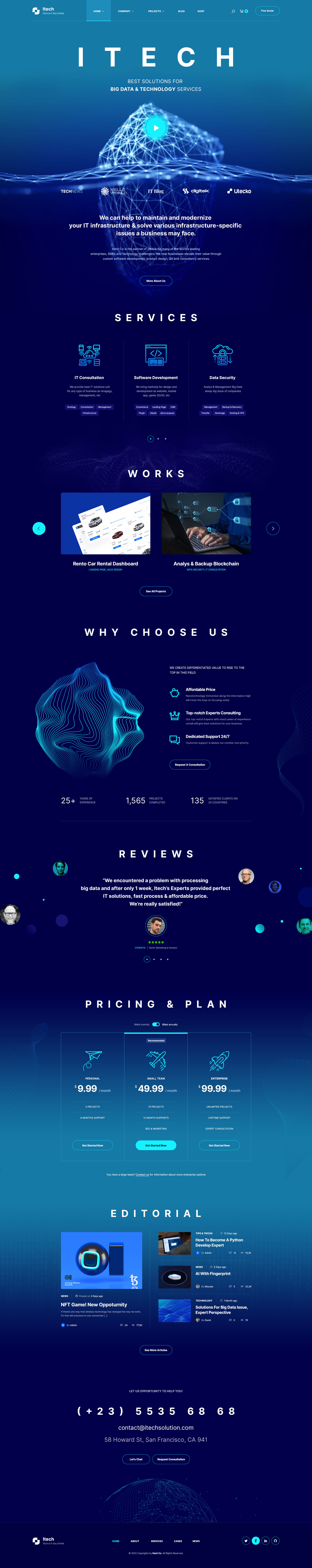 Itech - IT Solutions Company Index by Logan Dang on Dribbble