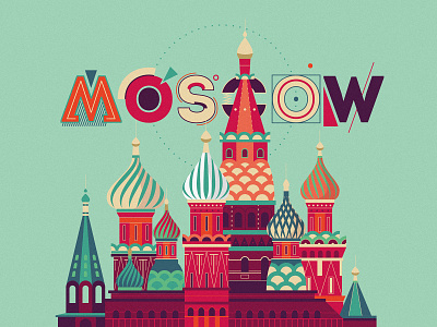 "Moscow" graphic illustration 2d 2d art design flat flat illustration font design illustration illustration art moscow scene typography art typography design vector