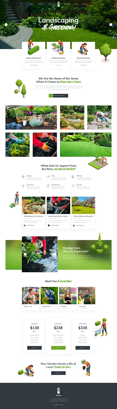 Acacia - Landscaping and Gardening WordPress Theme creative design gallery gardening landscape modern portfolio webdesign webdevelopment wordpress wordpress development