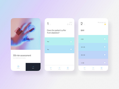 Risk assessment app blue gradient health healthcare purple