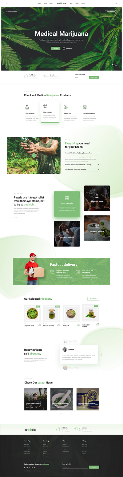 Sativaka - Medical Marijuana Dispensary Theme cannabis creative design gallery marijuana medicine modern portfolio upqode webdesign wordpress wordpress design wordpress development wordpress theme