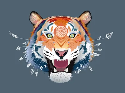 Hello Tiger! animals bold branding colourful eye catching illustration tiger vector