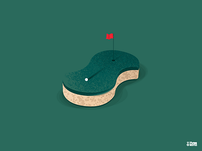 "Green" digital art flag freelance golf graphic design graphic designer graphiste green illustration illustrator red sponge vector