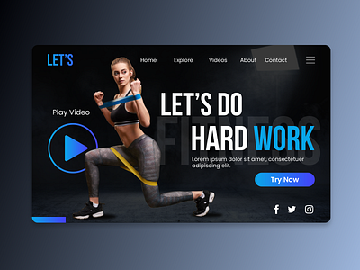 Sport Landign Page animation branding fitness flat girl gym html html css illustration sport template ui ux vector web webdesign webdesigner website website design work