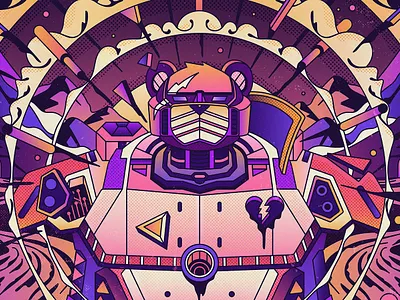 Mecha Intensity character digital folioart fortnite game graphic illustration muti technology vector