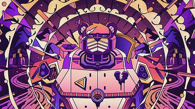 Mecha Intensity character digital folioart fortnite game graphic illustration muti technology vector