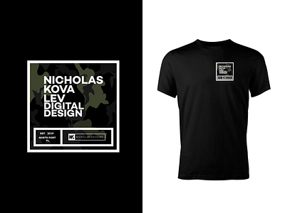 Nicholas Kovalev T-Shirt Design army black camouflage clean design figma kovalev logo modern nicholas simple t shirt vector