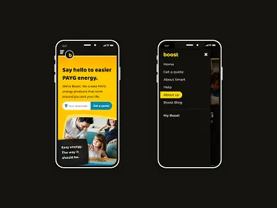 Boost Power UK website redesign energy mobile responsive ui website website design