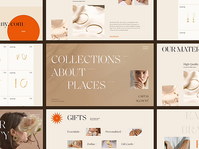 Jewelry Store animation button catalog concept ecommerce fashion fonts grid jewelry mainpage menu minimal orange pastel color photo product page ribsone typogaphy ui web