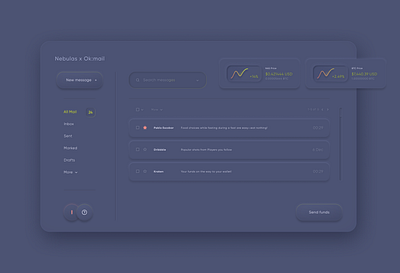 Encrypted Mail Concept app application bitcoin blockchain btc cocncept crypto cryptocurrency design desktopapp email encrypt mail mailer nebulas ui ux