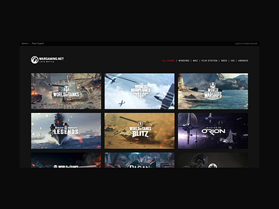 Wargaming.net home page after effects animation brand design digital grid interaction ui web webdesign