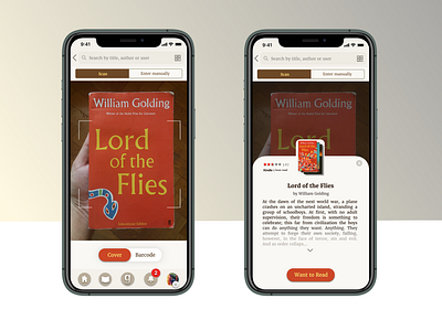 Goodreads Revisited - Cover/Barcode Scanner app book book scan concept design goodreads icon ios minimal popup reading app red redesign scanner ui ux