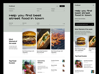 #Exploration - Street Food Website bold clean design desktop food landing page layout mobile photography street food swiss tyopgraphy ui ux website whitespace