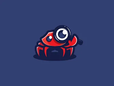 Craby animal crab design illustration logo magnifier magnifying glass mascot nature scredeck search