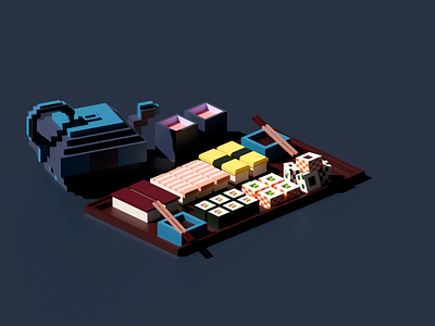 Low Poly Sushi 1stshot 3dillustration blender blender3d design isometric isometry low poly lowpoly lowpolyart sushi