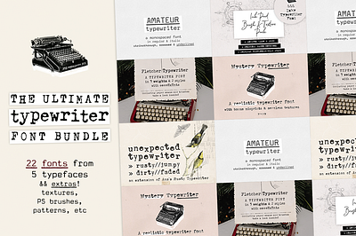 The Ultimate Typewriter Font Bundle design font font bundle retro design sans serif font serif font typeface typewriter typewriter font typography vintage font vintage typewriter vintage typewriter font