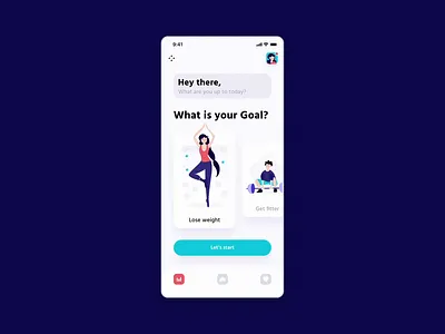 Goal Screen Concept animation app application design fitness illustration interaction mentalstack mobile sport tracker ui ux