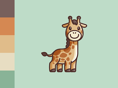 Giraffe adorable animal brand branding branding cartoon comic character mascot child children color palette cute geometry geometric giraffe happy smile illustrative illustration jungle logo identity lovely simple symbol icon wildlife zoo