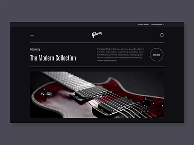 E-commerce Website - Gibson Shop Concept animation e commerce gibson landing page mvp ronas it shop design ui ui web ux ux web web design web interface website website design