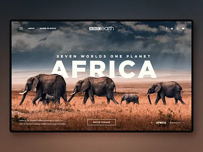 Africa - Documentary Series Landing Page africa concept documentary graphic design homepage landing landingpage movie nature ui uidesign ux web webdesign website design wildlife