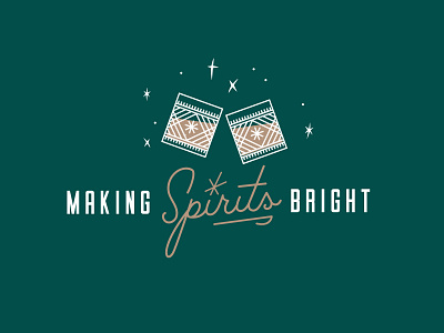 Making Spirits Bright christmas cocktail illustration midcentury palmcanyon retro sparkle typography