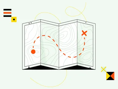 Cordage Map illustraion map treasure