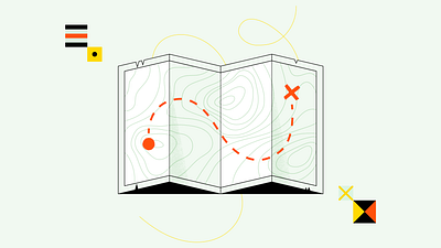 Cordage Map illustraion map treasure