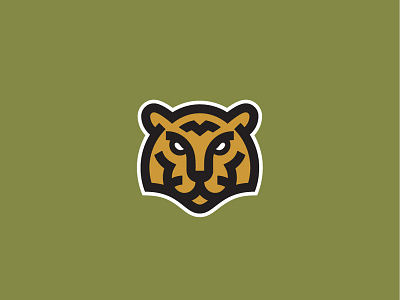 Simple tiger face mark branding design digital face flat style illustration logo logotype military simple tiger vector