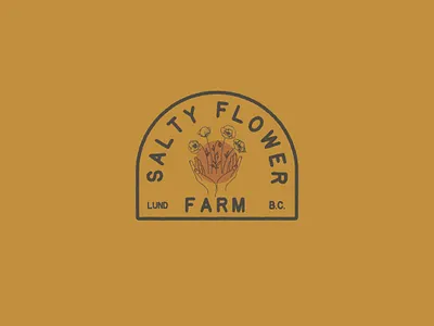 Salty Flower Farm Logo design farm flower illustration logo