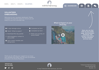 Volunteer Onboarding checklist daily ui dailyui dailyuichallenge non profit onboarding volunteer volunteering wolf