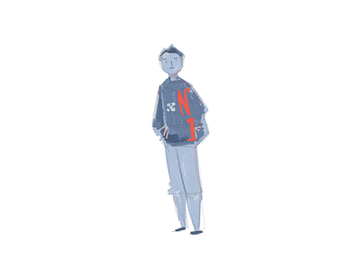 Random guy number one blue character minimal polygon