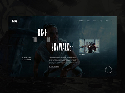 Home page - Star Wars: The Rise of Skywalker black cinema dark home jedy movie starwars ui uiux ux web