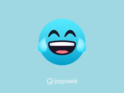The JoyPixels Blue Tears of Joy Emoji - All Smiles 1.0 character emoji emojis glyph gradient graphic happy icon illustration joy reaction smiley smiley face tears tears of joy vector