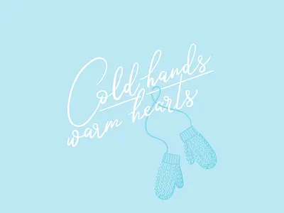 Winter theme lettering ❄️ blue christmas card hand lettering illustration lettering mittens vector warm hearts winter winter phrases winter quotes winter theme